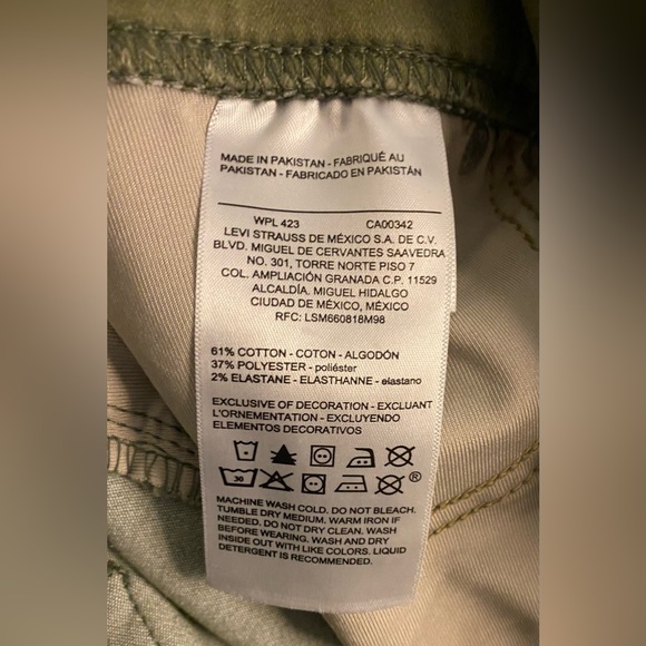 Levi Strauss, Signature Gold, Totally Shaping Pull-on Skinny Jean, Olive - Picture 10 of 11